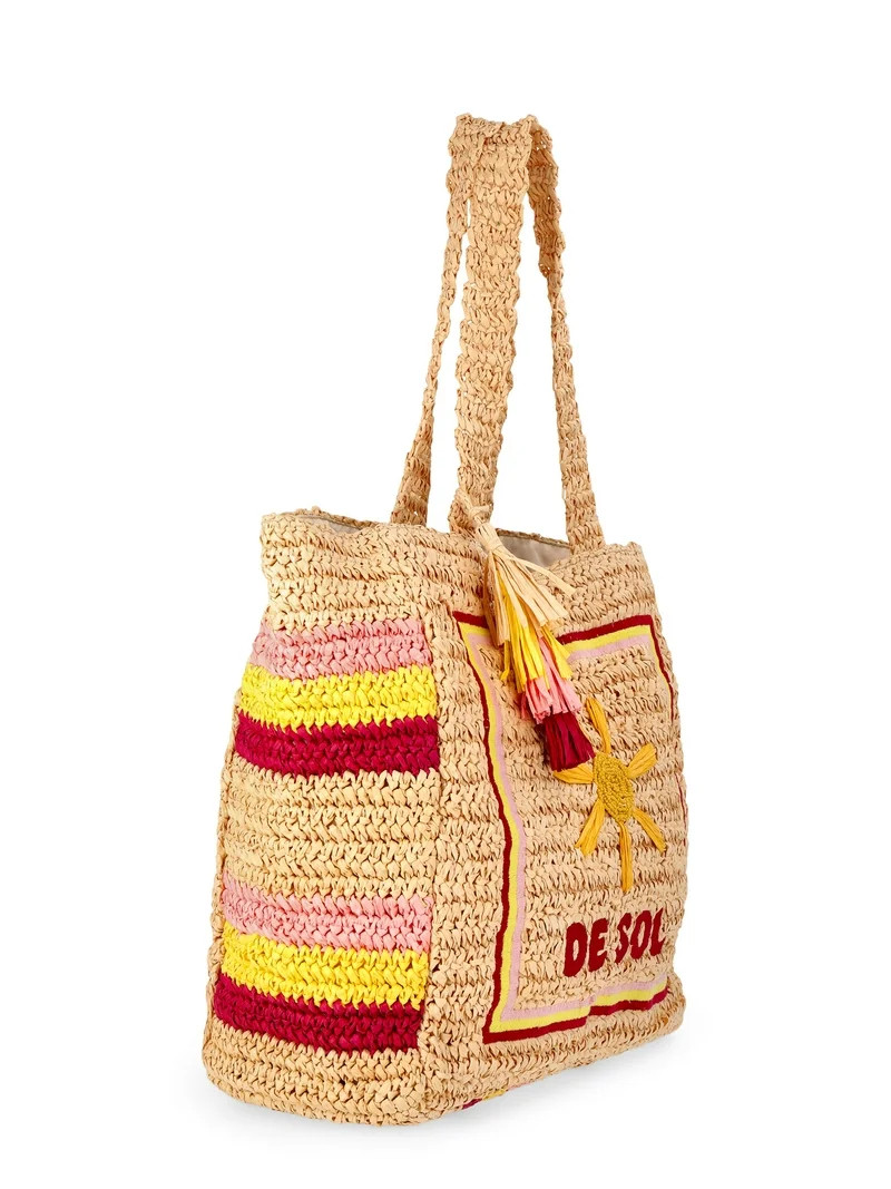 No Boundaries Women's De Sol Beach Tote Bag, Multi Del Sol | Walmart (US)