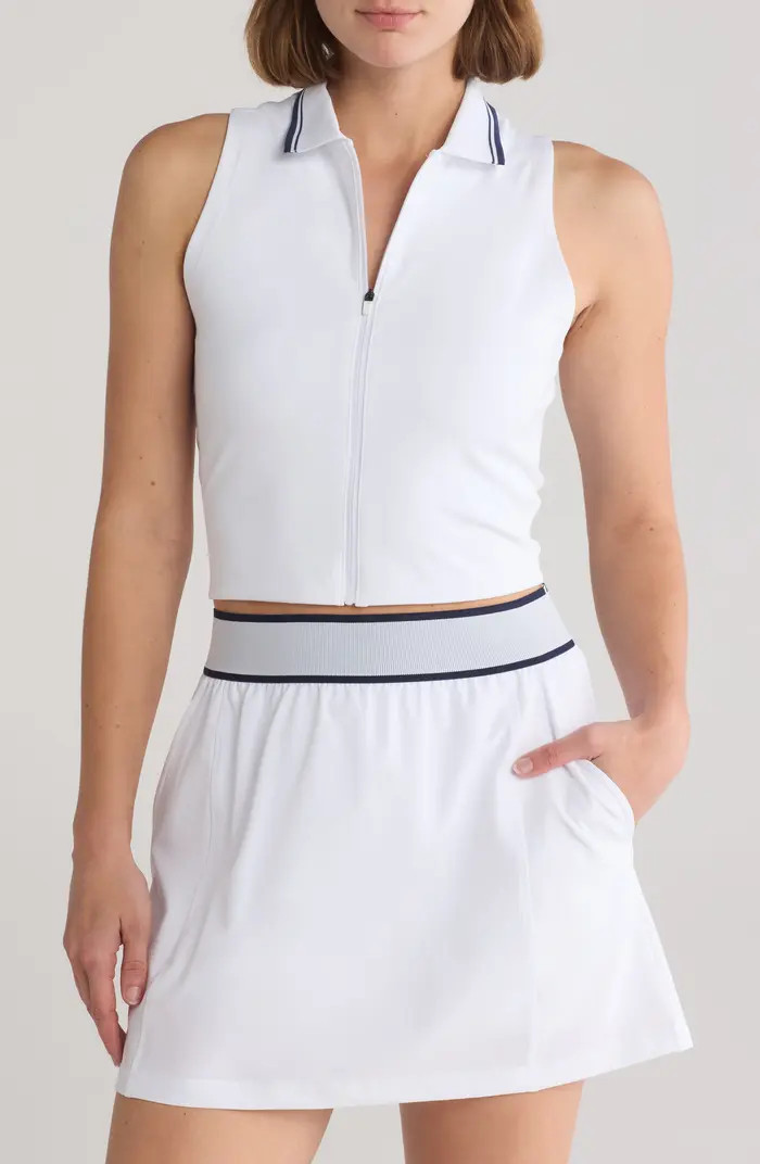 Sleeveless Zip-Up Crop Polo | Nordstrom Rack