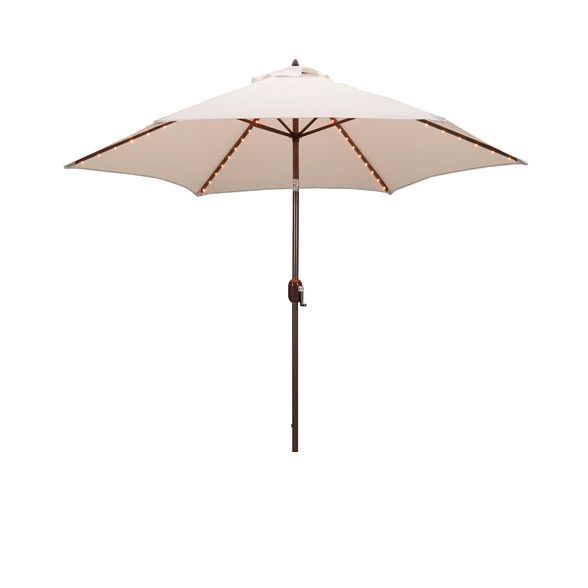 9' Round Lighted Patio Umbrella Cream - Tropishade | Target