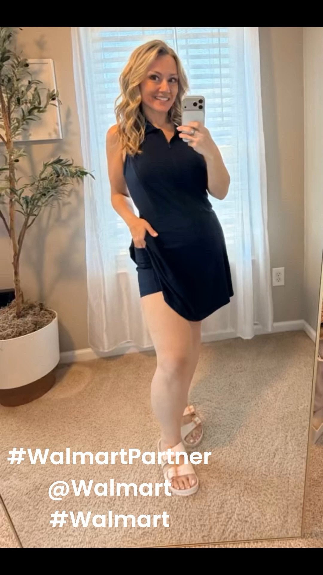 #WalmartPartner Sporty meets chic. This polo collar athletic dress is perfect for on the go days like errands, walks, or even a casual lunch. Comfortable and put together. @Walmart #Walmart