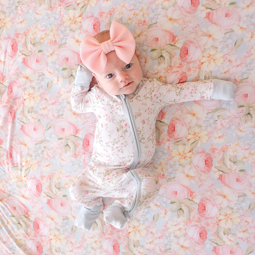 Floral White Long Sleeve Riley Convertible One Piece | Posh Peanut® | Posh Peanut