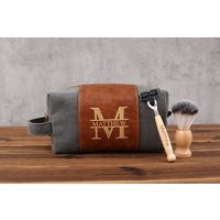 Mens Toiletry Bag Personalized, Custom Gift For Men, With Shaving Razor & Brush, Groomsman Sets, Groomsmen Proposal | Etsy (US)