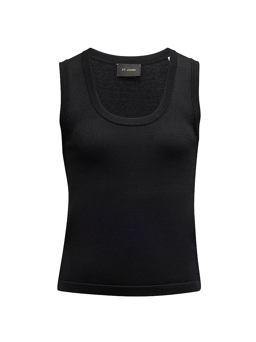 Women's U-Neck Tank - Black - Size XS | Saks Fifth Avenue