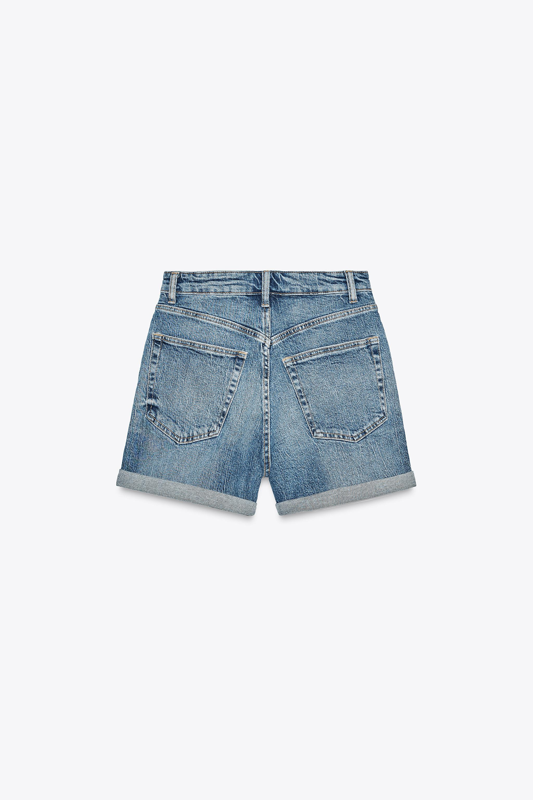 MOM FIT- HIGH WAISTEDHigh-waisted shorts with belt loops and five pockets. Cuffed hem. Front zip ... | Zara US