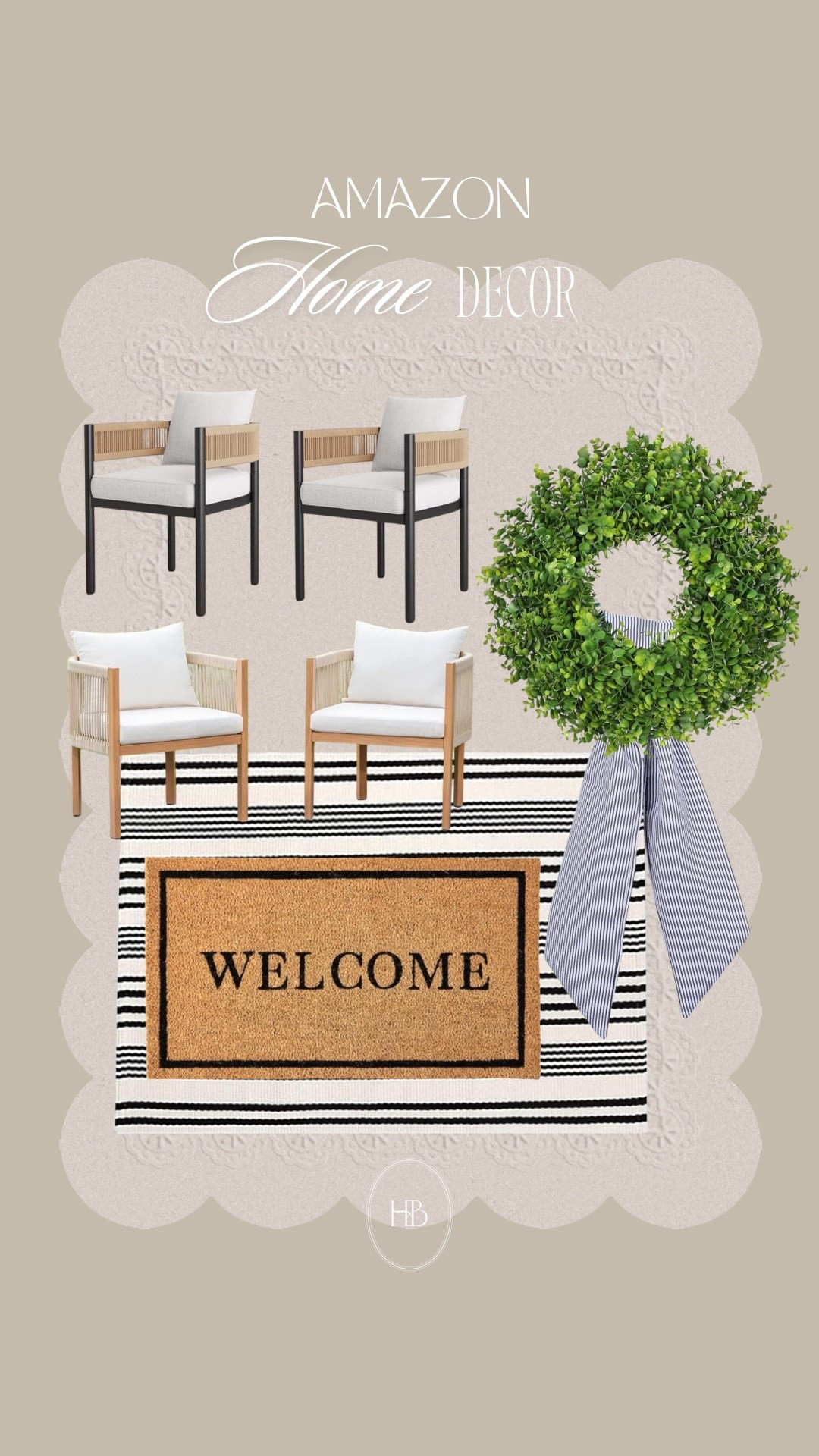 Amazon front porch patio chair set, wreath, and front mat. Many items on major sale!! 

#founditonamazon #amazonhome #amazondecor 

#LTKHome

#LTKHome
