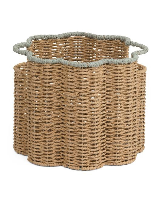 Medium Paper Basket With Scallop Accent | TJ Maxx