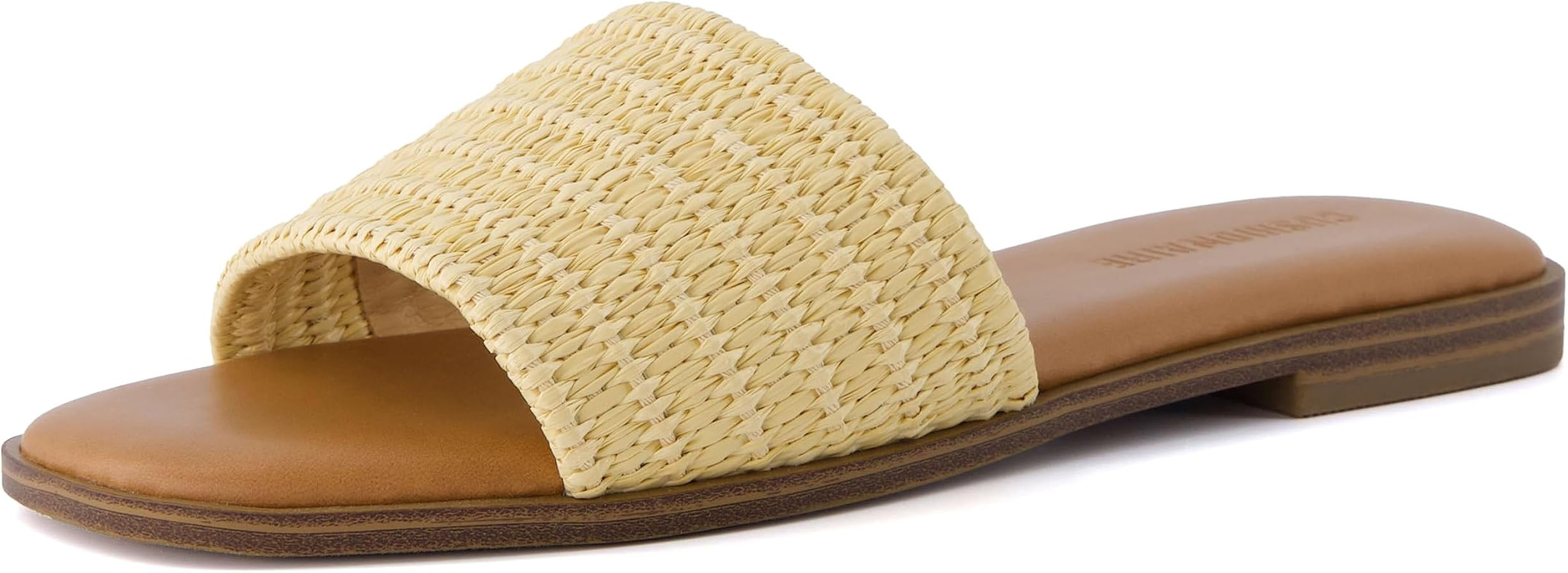 CUSHIONAIRE Women's Sesame raffia slide sandal +Memory Foam, Wide Widths Available | Amazon (US)