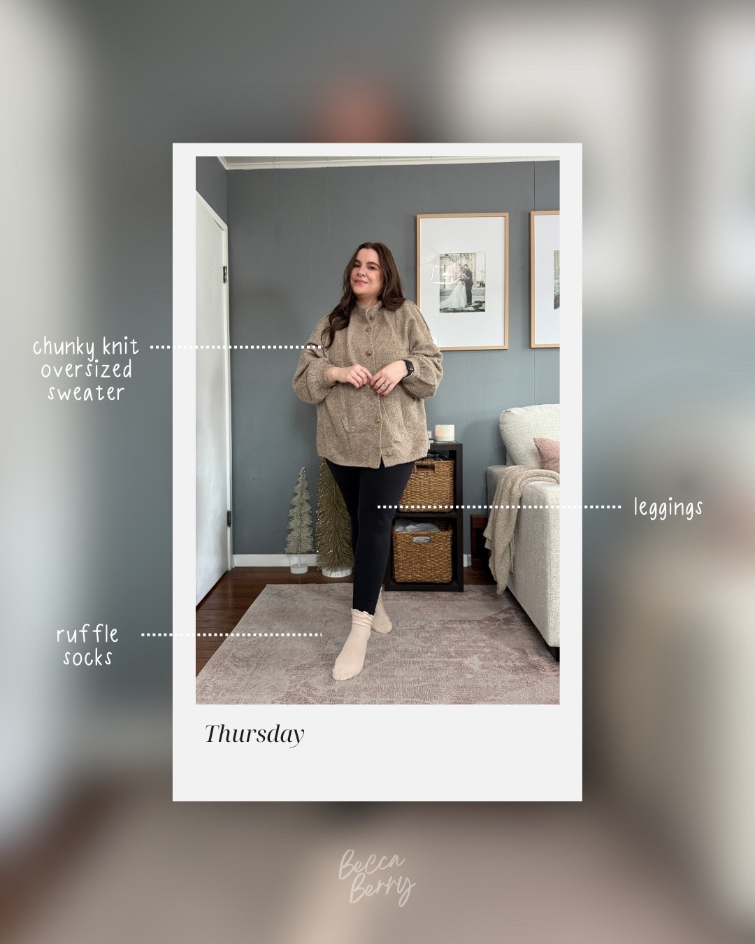An oversized Amazon cardigan layered over Aerie ribbed leggings and my favorite Amazon ruffle socks for a soft, cozy day at home.

#LTKMidsize #LTKootd #LTKdayinmylife