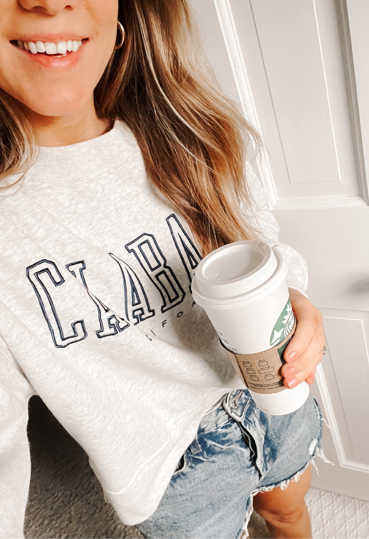 Abrecrombie sweatshirt. Wearing size XS. True to size

Shorts are from Target 

#LTKstyletip #LTKSeasonal #LTKunder50