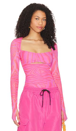 Noreen Top in Pink Zebra | Revolve Clothing (Global)