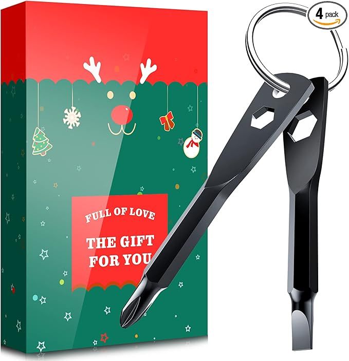 Keychain Screwdriver Tool Gifts for Men, KUSONKEY Christmas Gifts Stocking Stuffers for Men, 4-in... | Amazon (US)