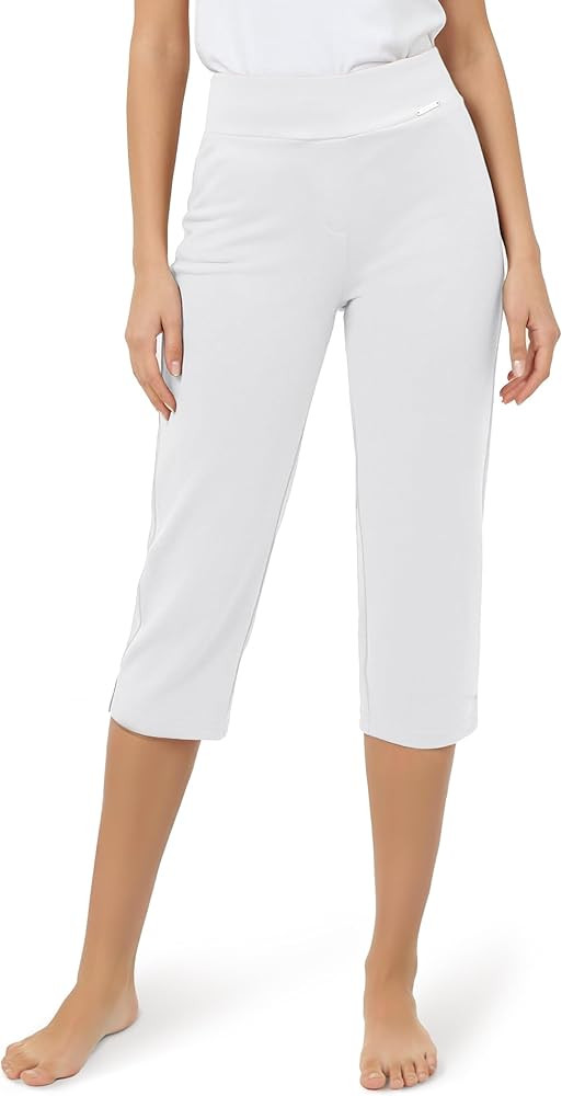 Tapata Womens 19"/20.5" Inseam Capri Dress Pants High-Waist Pull on Straight Leg Capris for Offic... | Amazon (US)