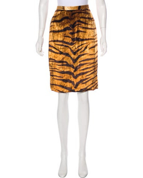 Dolce & Gabbana Velvet Animal Print Knee-Length Skirt | The RealReal