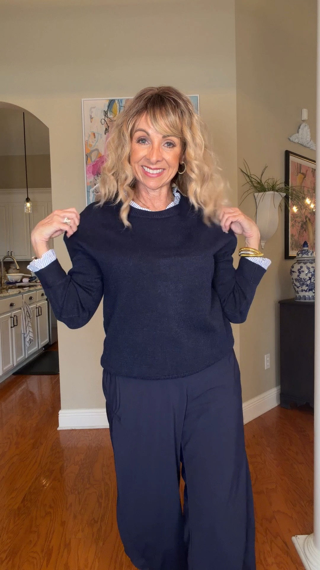 I love a twofer!
This sweater looks layered but it’s not. It’s essential in a warm climate like mine. All the style without the bulk and heat.
Wearing a small.

#LTKOver40