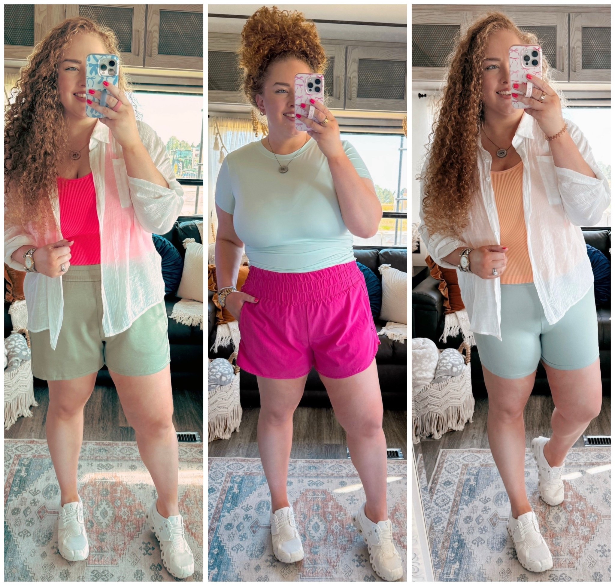 Amazon finds🛍️ these athletic shorts are seriously so comfy 🙌 perfect for walks, workouts, or just lounging with Beau 🐾 I keep reaching for them on repeat 🔁 biker shorts | green biker shorts | biker shorts outfit | orange tank top  | amazon orange tank top | amazon white button down | white button down | on cloud tennis shoes | white on cloud tennis shoes | Amazon finds | Amazon fashion | Amazon outfit | amazon look | summer | summer fashion | summer outfit | summer look | amazon summer | amazon summer outfit | summer | summer look | summer outfit | amazon summer outfit inspo | Amazon summer outfit | pink shorts | Amazon pink shorts | free people
Dupe | amazon free people dupe | free people shorts dupe | fitted top | amazon fitted top | blue fitted top | amazon blue fitted top | white button down | sheer white button down | pink tank top | amazon pink tank top | green shorts | amazon green shorts 

#LTKFindsUnder50 #LTKStyleTip #LTKMidsize