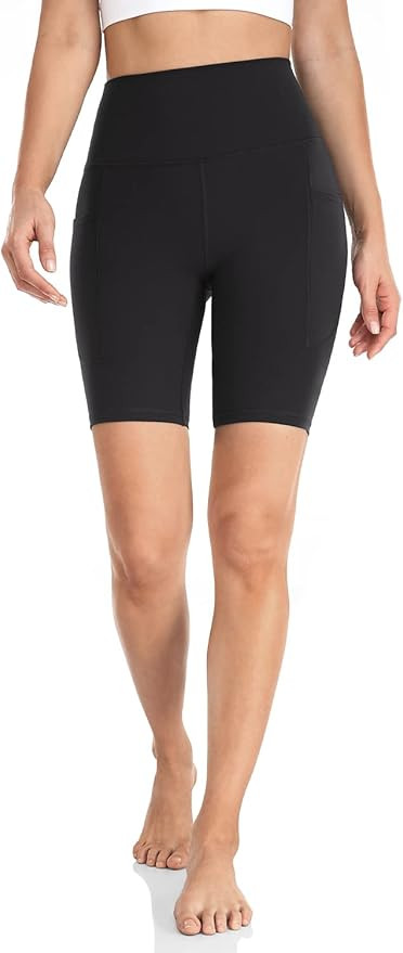 HeyNuts Essential Biker Shorts with Side Pockets for Women, High Waisted Workout Compression Yoga... | Amazon (US)
