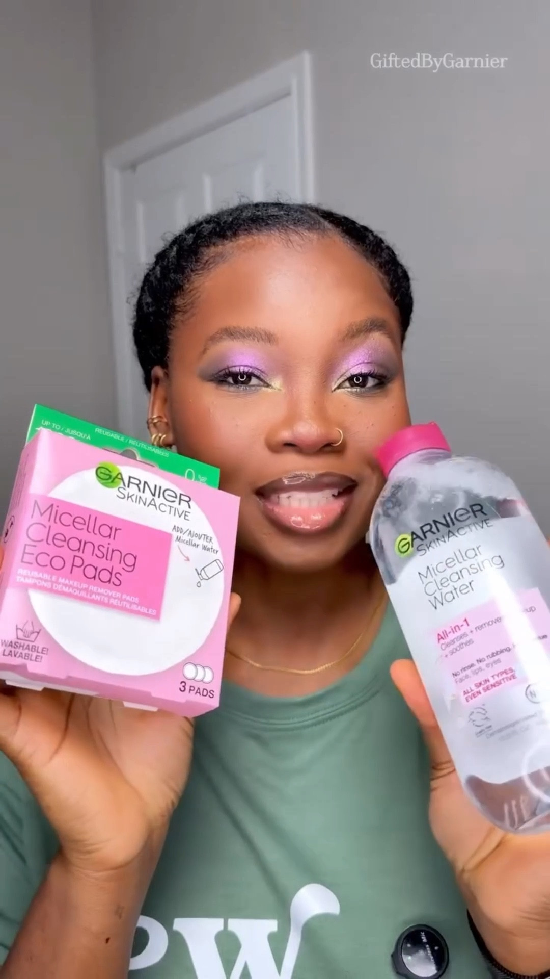 Sometimes when I film content, I usually have nowhere to go but I also need to get stuff done. This is how I take off my makeup on the go before I do my night time skincare routine.

I use the @garnierusa Micellar Cleansing Water and Micellar Cleansing Reusable Eco Pads #GiftedByGarnier. These do a great job of wiping off my makeup up when I’m on the go or when I don’t have time to wash my face. 

It’s perfect for my sensitive skin and keeps my face hydrated.

#GarnierGiftedMe #micellarwater #makeupremoval #skincare