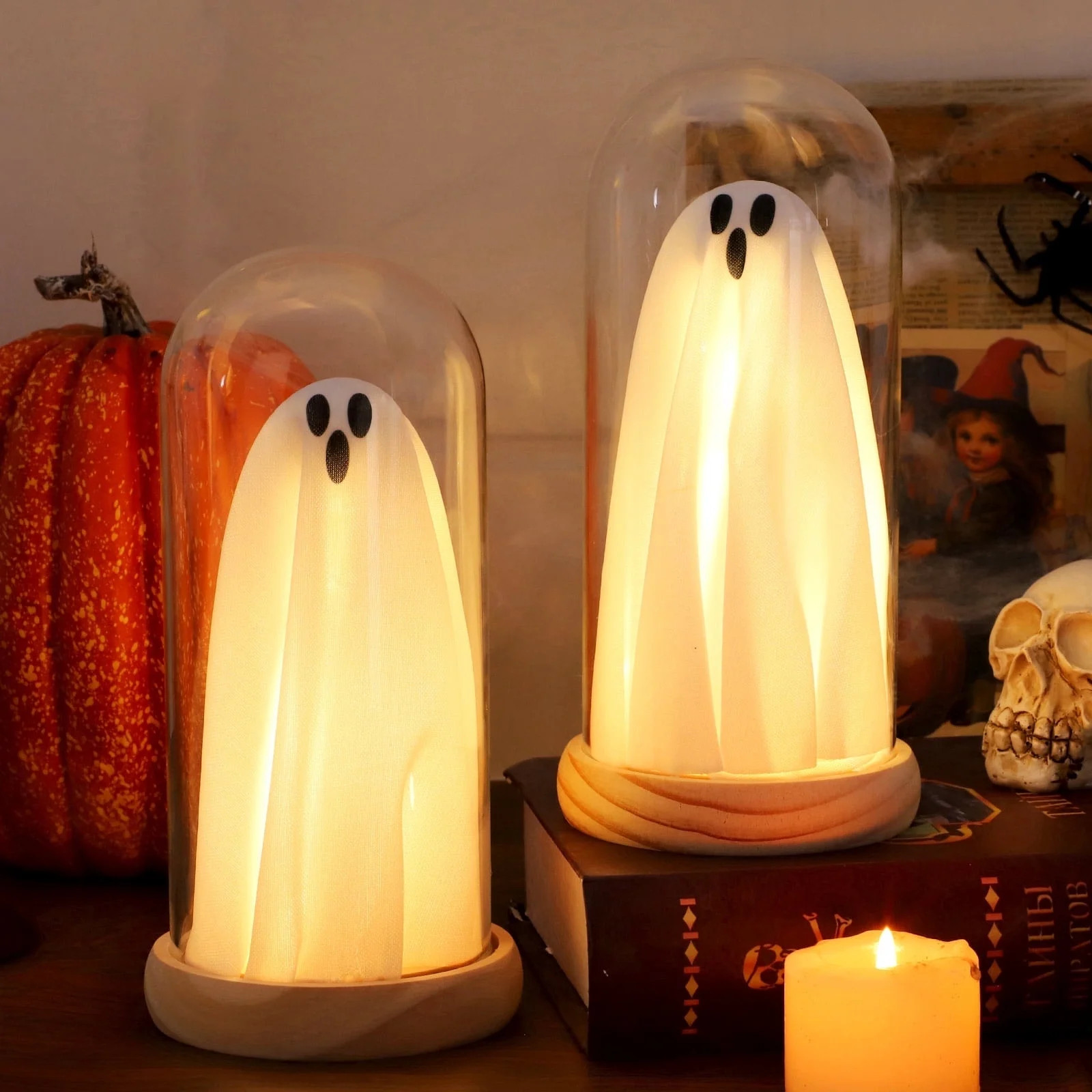 WETRBWEH 2pcs Halloween Decorations Spooky Ghost, Halloween White Light up Standing Ghost with Li... | Walmart (US)