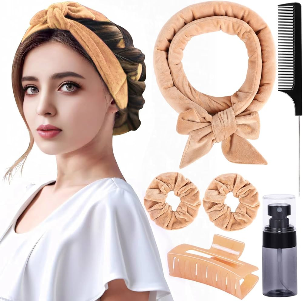 Heatless Curlers to Sleep in Heatless Curling Rod Headband For Long Hair Overnight Heatless Curls... | Amazon (US)