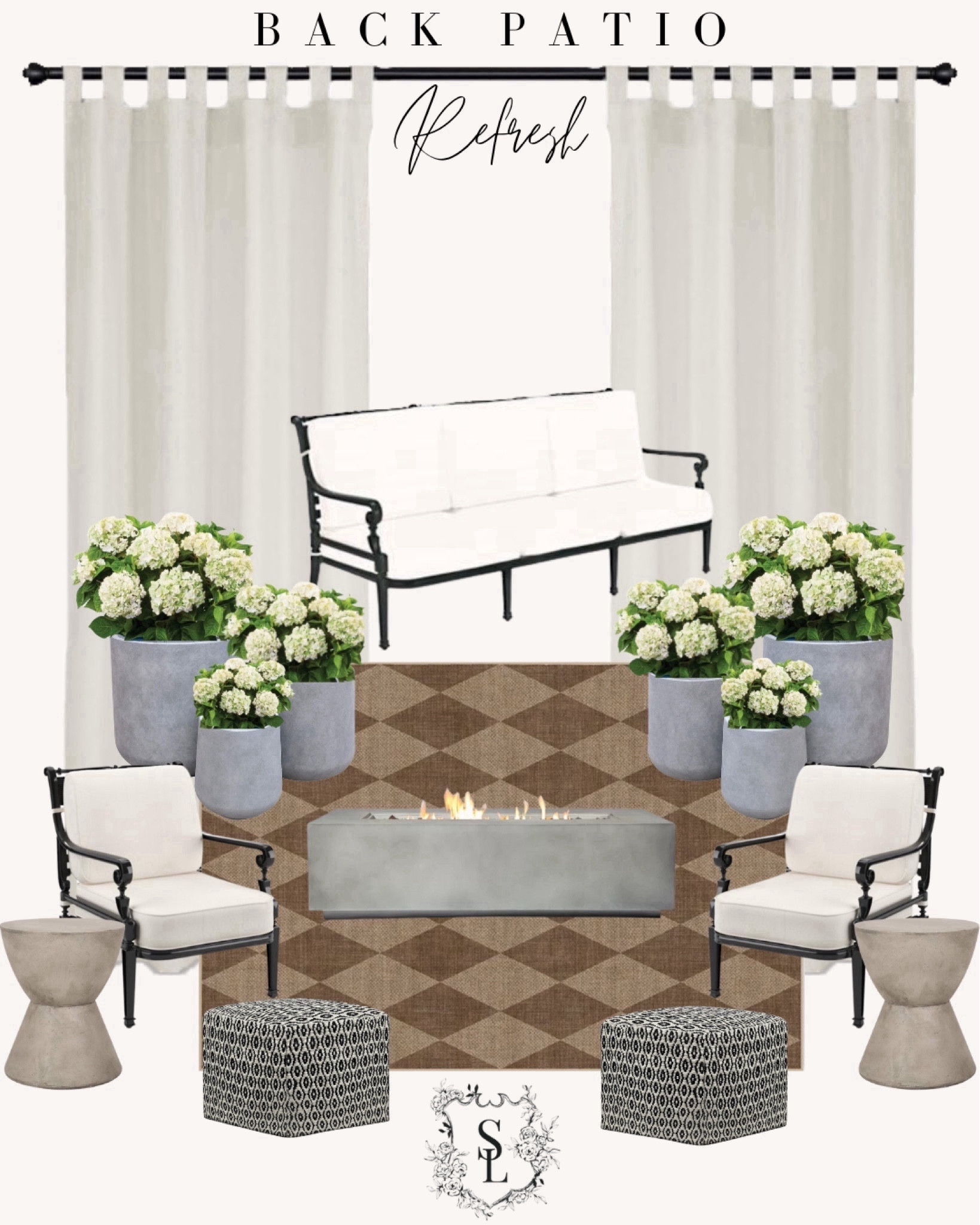 Back patio refresh!



patio furniture | sams patio furniture | outdoor rug | outdoor ottomans | outdoor seating | planters | outdoor curtains | back patio | porch | washable outdoor rug | concrete planters | spring | summer | fire pit 

#LTKSeasonal #LTKhome