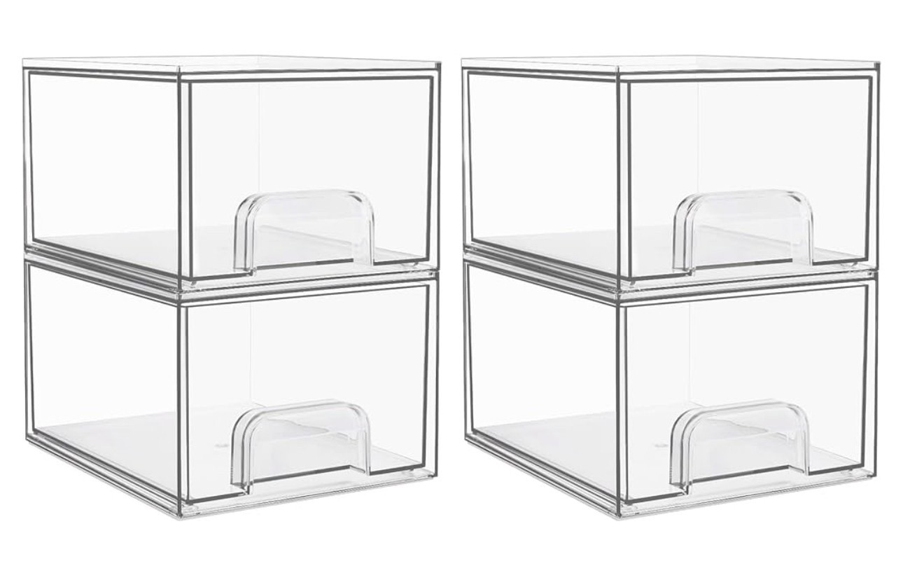 41% off 🎉

Vtopmart 4 Pack Clear Stackable Storage Drawers, 4.4'' Tall Acrylic Bathroom Makeup Organizer,Plastic Storage Bins For Vanity, Undersink, Kitchen Cabinets, Pantry, Home Organization

#LTKSaleAlert #LTKHome