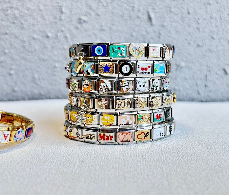 Personalized Italian Charm Bracelets, DIY Charm Bracelet, Vintage Mystery Italian Charm Bracelet,... | Etsy (US)
