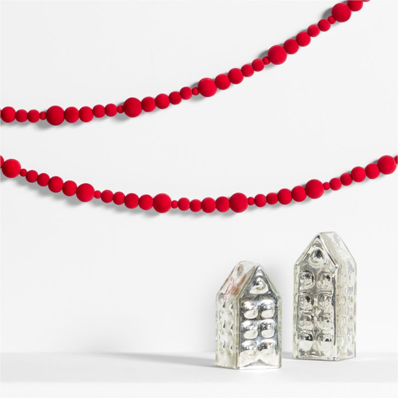 Red Velvet Christmas Garland 6' + Reviews | Crate & Barrel | Crate & Barrel