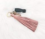 Pink Leather Tassel Keychain, Pink Leather Bag Charm, Handbag Accessories, Leather Keyring, Leather  | Amazon (US)