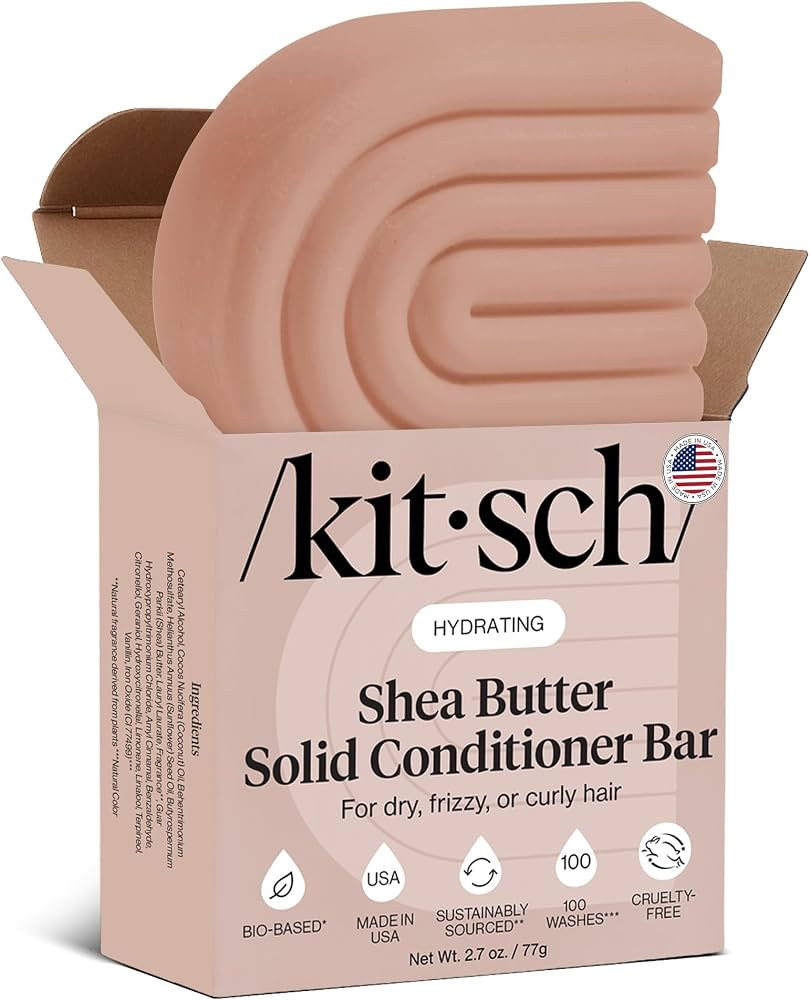 Kitsch Shea Butter Conditioner Bar – Shea Moisture Conditioner for Soft, Hydrated Hair – Soli... | Amazon (US)