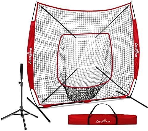 7'x 7' Baseball Backstop Softball Practice Net for Hitting and Pitching, Batting, Catching, with ... | Amazon (US)