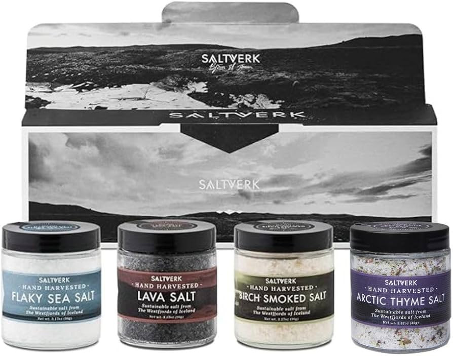 Saltverk Salt Gift Set - Includes 4 Jars - Flaky, Lava , Birch Smoked, Arctic Thyme Sea Salts- Go... | Amazon (US)