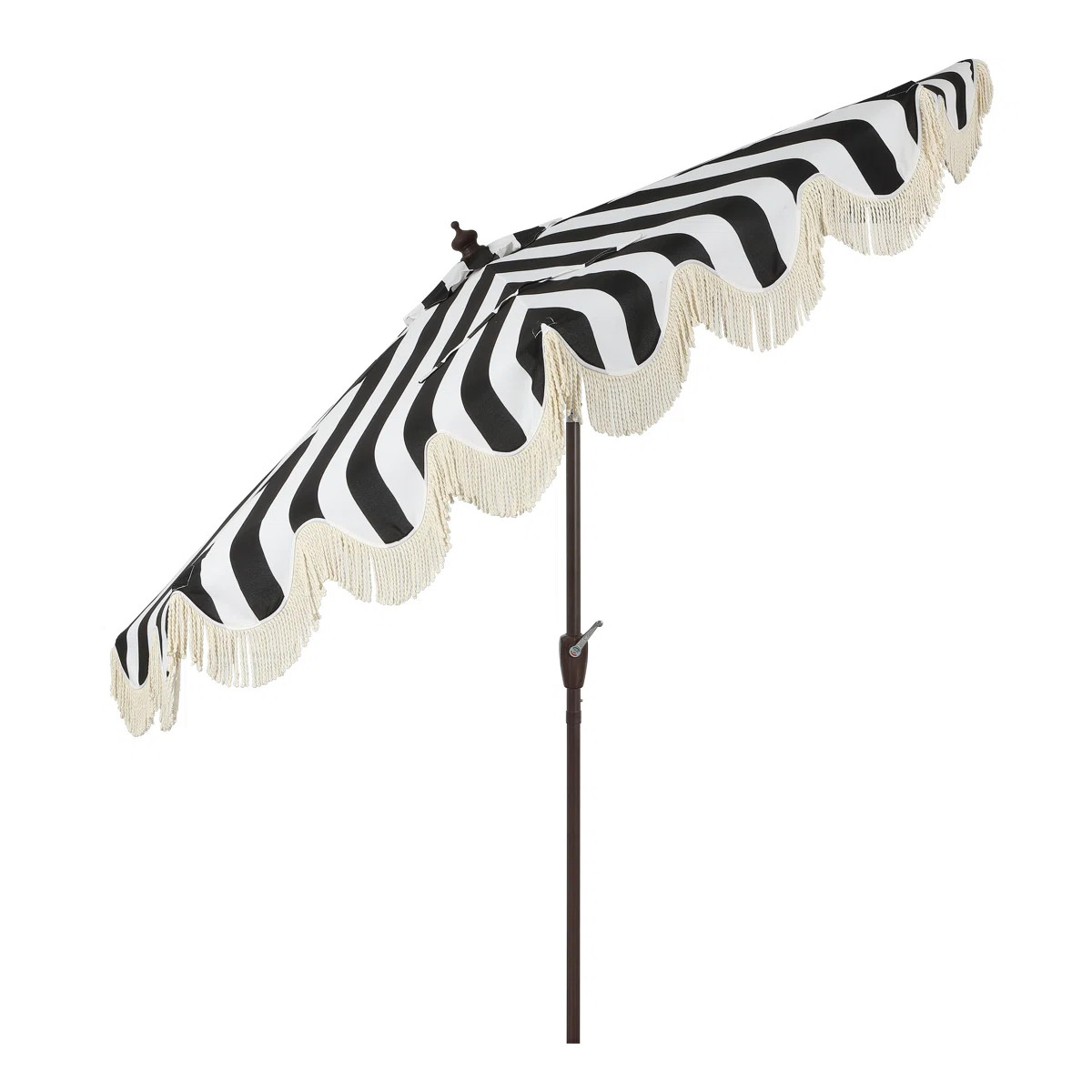 Tasheba 9 ft. Classic Scalloped Fringe Half Market Patio Umbrella with Crank, and UV Protection | Wayfair North America