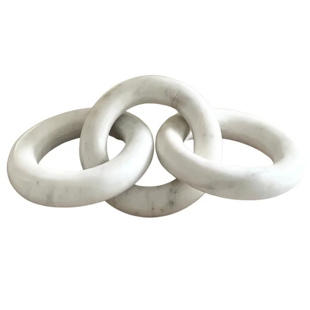 Glimpse & Hollow White Marble Chain Link Decor, Marble Decor | 8" | Walmart (US)