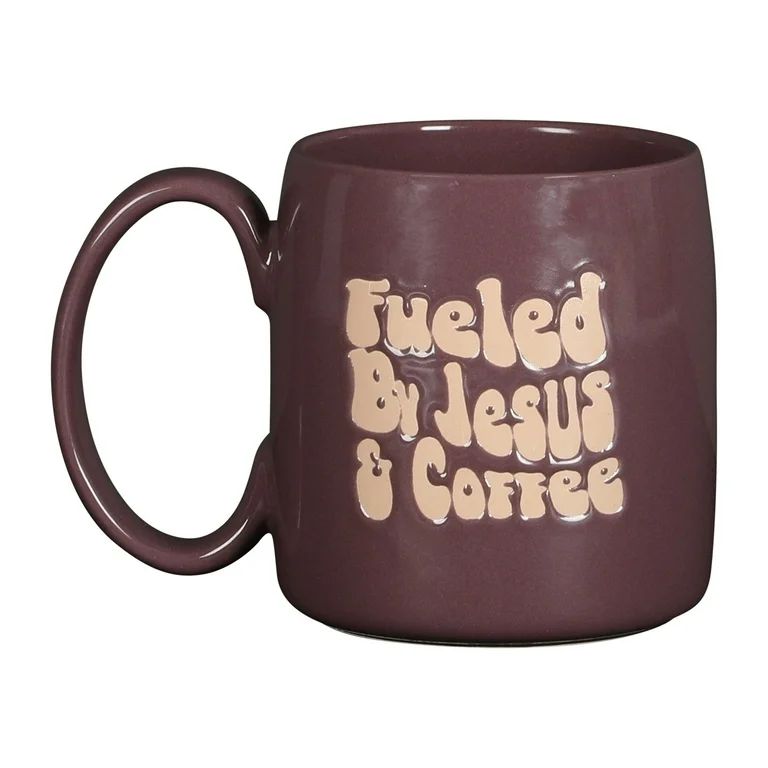 Mainstays Fueled by Jesus and Coffee Purple 20.5oz Stoneware Mug | Walmart (US)