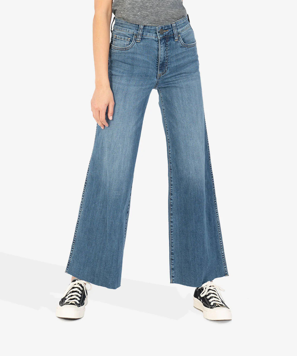 Jean High Rise Fab Ab Wide Leg (Sustainable - Redeemed Wash) - 0 / Redeemed W/Medium Base Wash - ... | Kut From Kloth