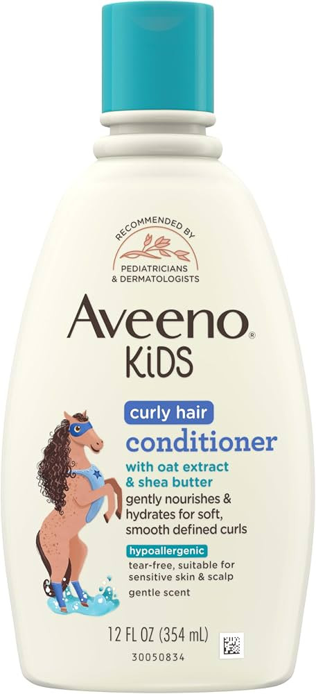 Aveeno Kids Curly Hair Conditioner, Hydrating Conditioner, Kids Curly Hair Products, Oat Extract ... | Amazon (US)