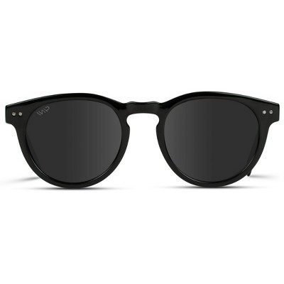 WMP Eyewear Classic Round Acetate Polarized Sunglasses - Black Frame/Black Lens | Target