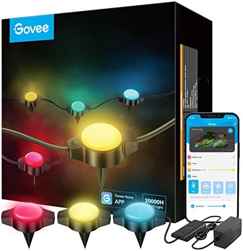 Govee Outdoor Ground Lights, 36ft Multicolor RGBIC Pathway Lights with Warm White, 15 Pack IP67 W... | Amazon (US)