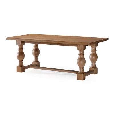 Maven Lane Leon Traditional Wooden Dining Table in Antiqued Natural Finish | Target