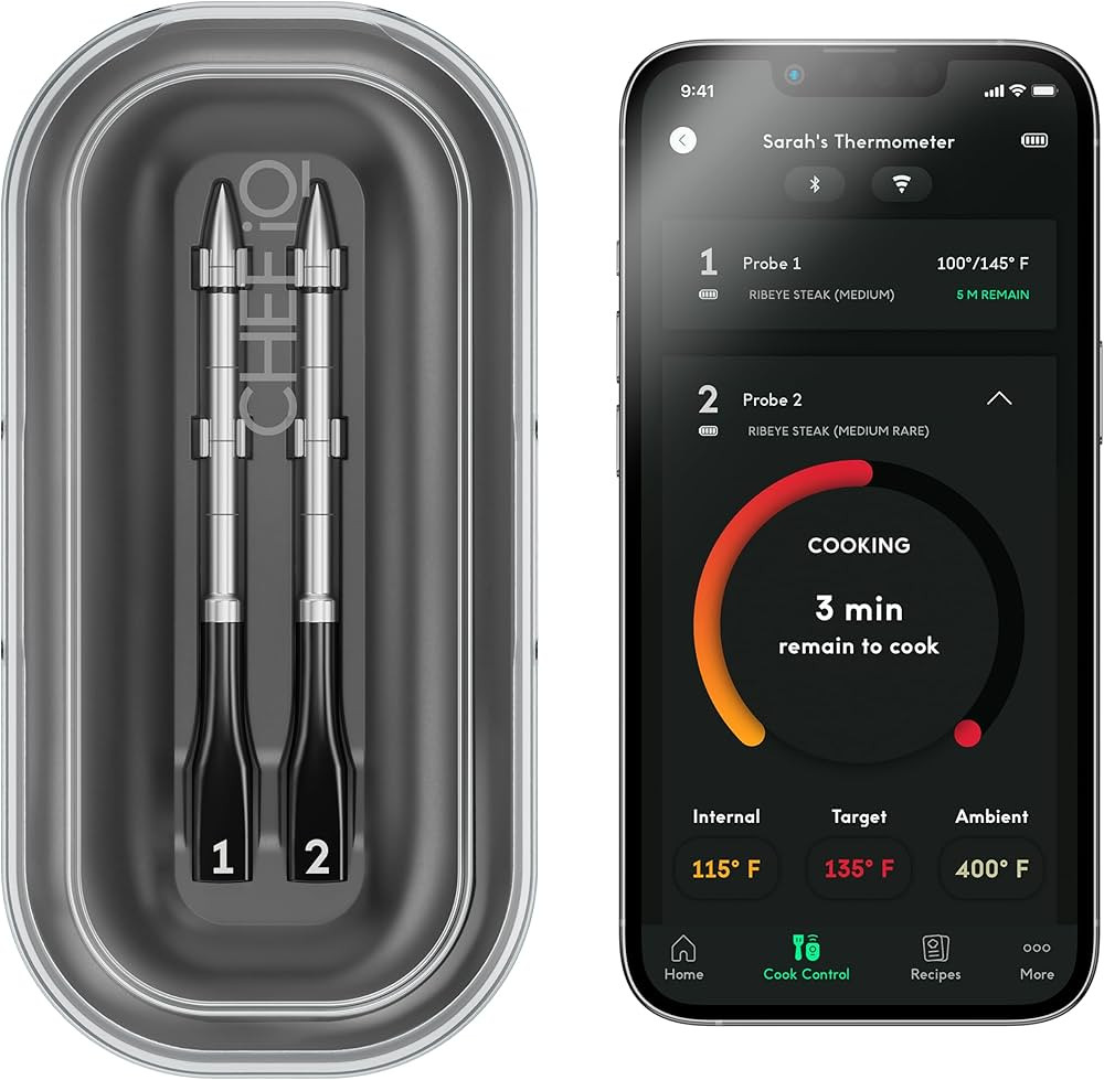 CHEF iQ Smart Wireless Meat Thermometer • with 2 Ultra-Thin Probes • Unlimited Range Bluetoot... | Amazon (US)
