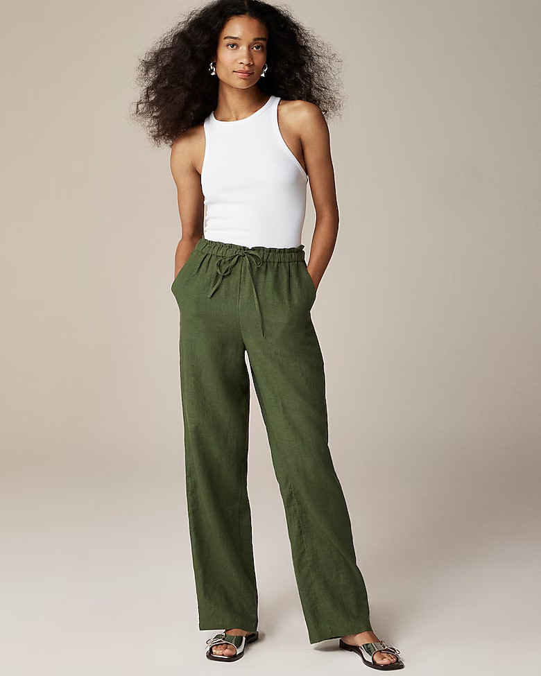 Soleil pant in linen | J. Crew US