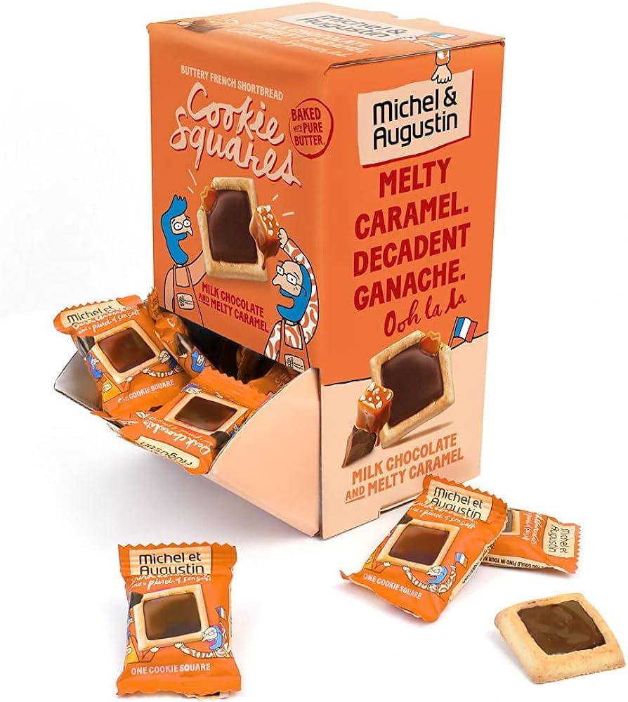 Michel et Augustin Gourmet Cookie Squares Changemaker Box, Milk Chocolate & Caramel Butter Cookie... | Amazon (US)