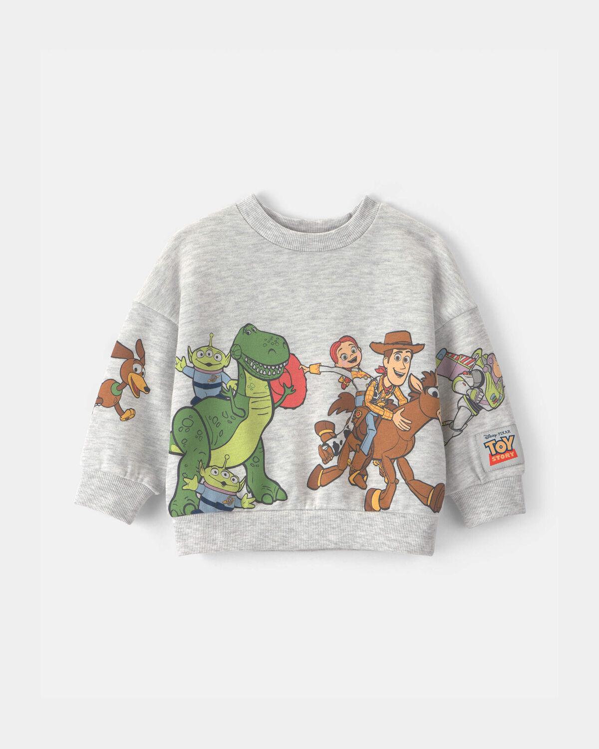Baby Boy Pixar© Toy Story French Terry Long-Sleeve Pullover Sweatshirt - Grey | Carter's Inc