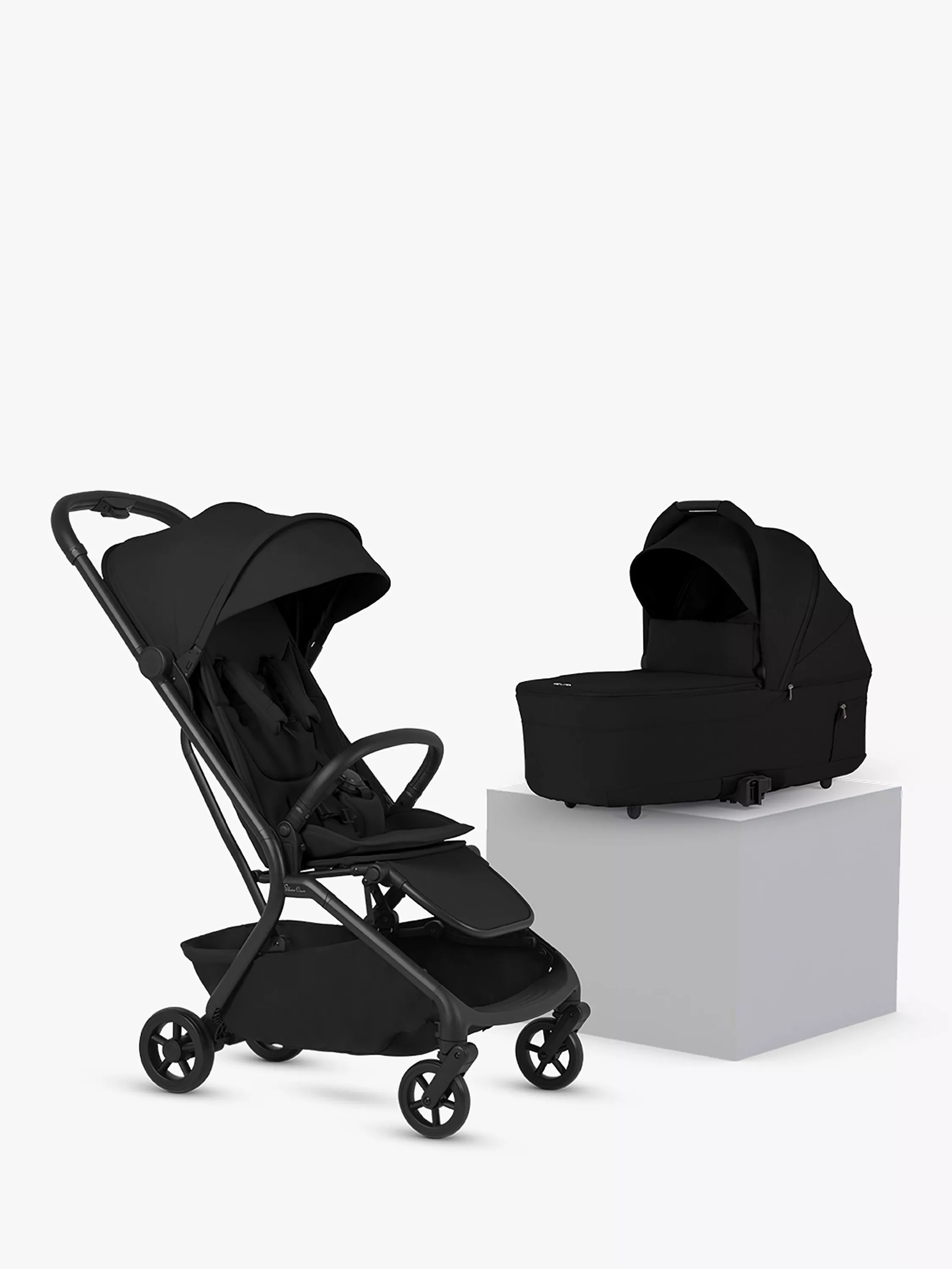 Silver Cross Nia Stroller & Carrycot, Onyx | John Lewis (UK)