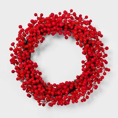 22in Unlit Red Berry Artificial Christmas Wreath - Wondershop™ | Target