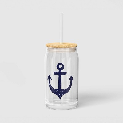 15oz Glass Anchor Tumbler with Lid - Room Essentials™ | Target