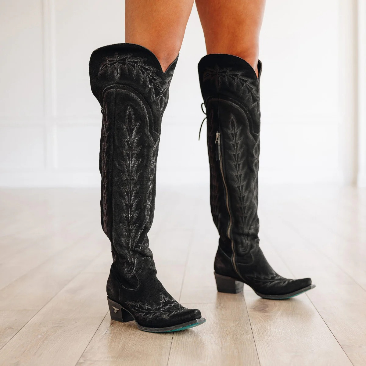 Lexington OTK - Black Suede | Lane Boots