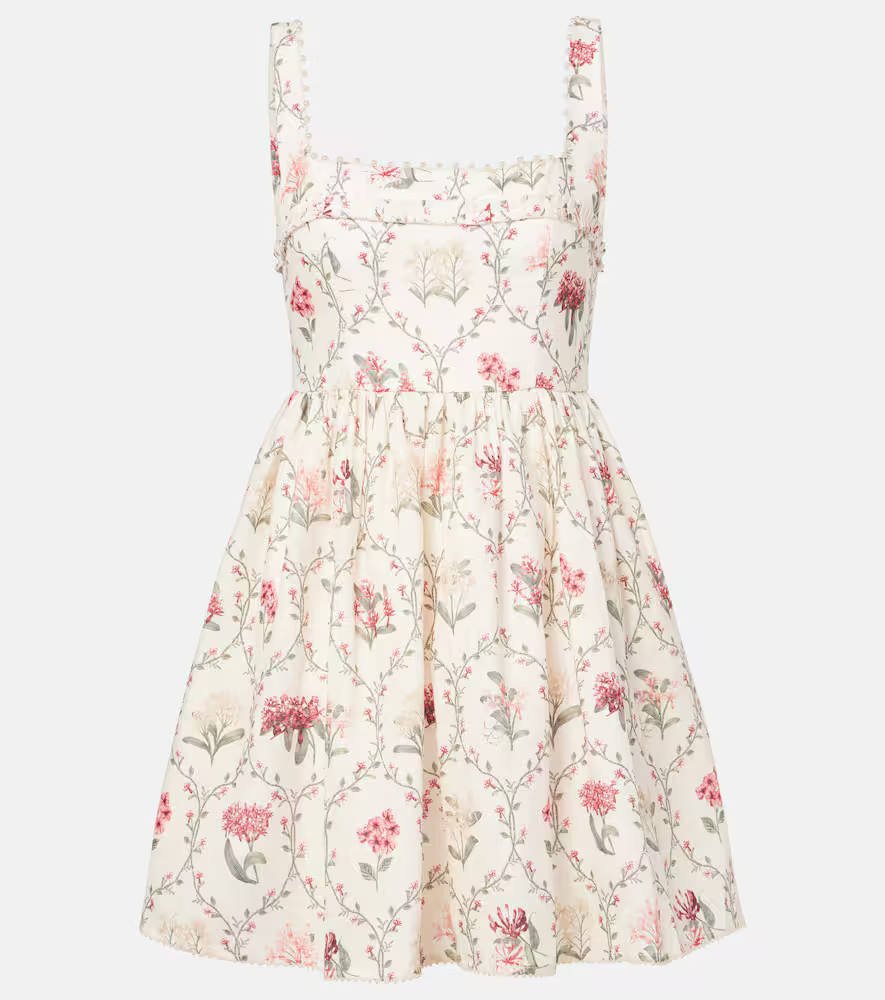 Agua by Agua Bendita Barbara floral linen minidress | Mytheresa (US/CA)