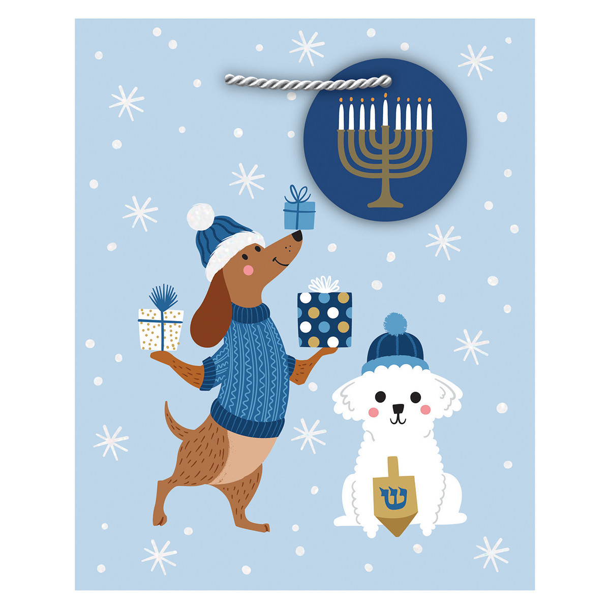 Design Design Happy Hanukkah Pups Gift Bag | The Container Store