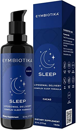 CYMBIOTIKA Sleep Supplement, Melatonin 1mg with L-Theanine 200mg, Liposomal Delivery, Non-GMO, Gluten & Sugar Free, Keto & Vegan Friendly, Cacao Flavor, 1.7 Fl Oz (Pack of 1) | Amazon (US)
